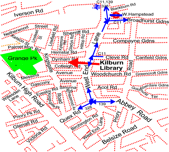 Kilburn Area Map